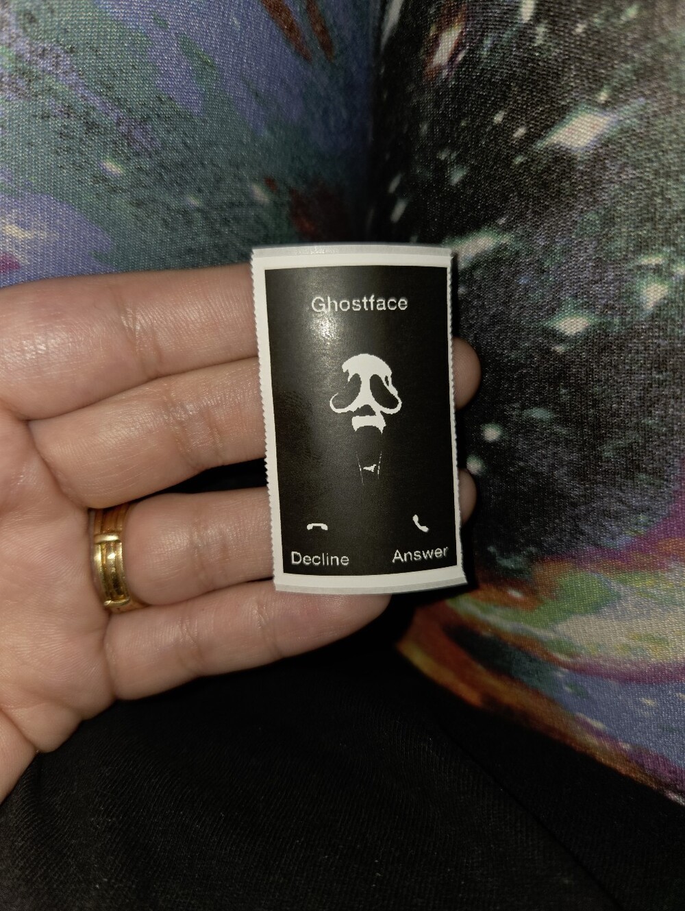 Ghostface Incoming Call Mini Sticker | Fan-Made Horror Sticker | Approx. 2"